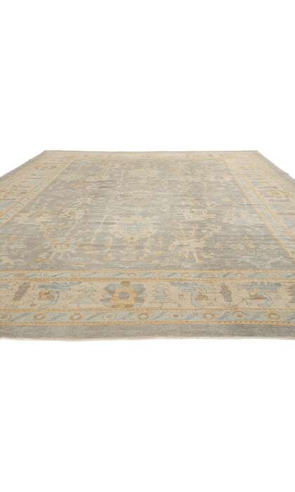 10 x 14 Modern Earth-Tone Turkish Oushak Rug 51520