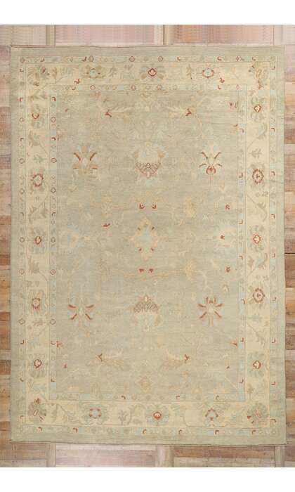 10 x 15 Modern Earth-Tone Turkish Oushak Rug 50864