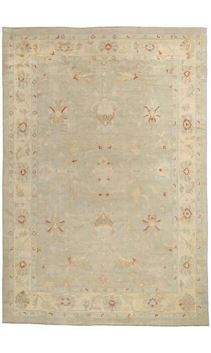 10 x 15 Modern Earth-Tone Turkish Oushak Rug 50864