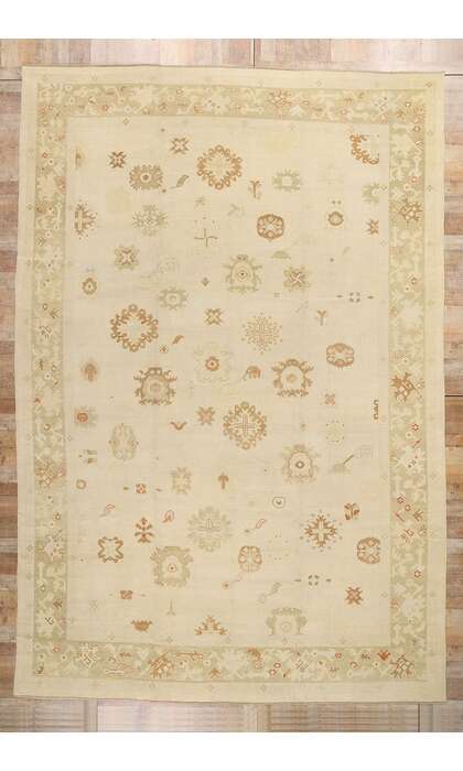 11 x 15 Modern Earth-Tone Turkish Oushak Rug 51609