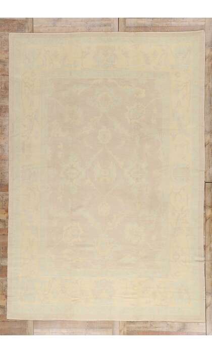 9 x 14 Modern Muted Turkish Oushak Rug 53161