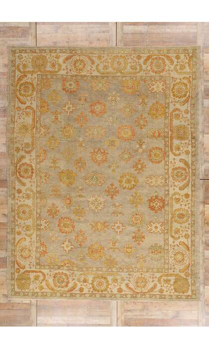 10 x 13 Modern Turkish Oushak Rug 50603