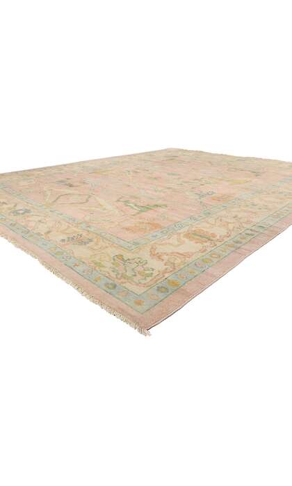 12 x 15 Modern Pink Oushak Rug 80672