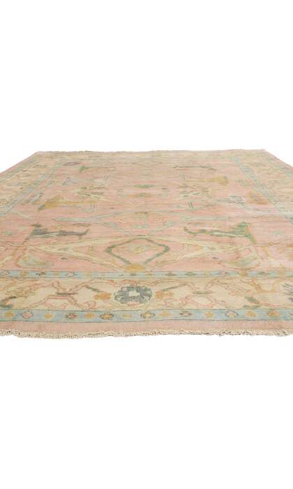 12 x 15 Modern Pink Oushak Rug 80672
