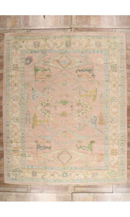 12 x 15 Modern Pink Oushak Rug 80672