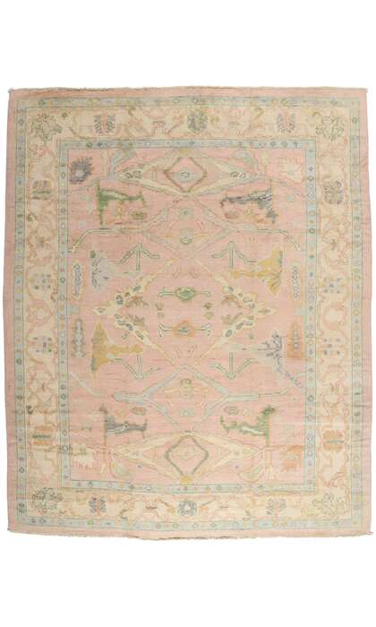 12 x 15 Modern Pink Oushak Rug 80672
