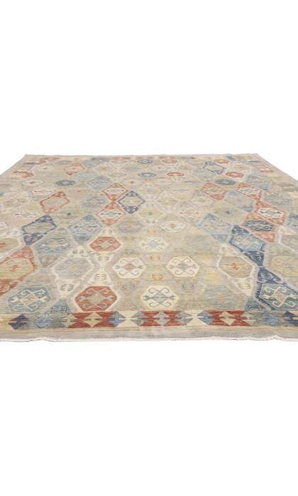 10 x 13 Vintage-Inspired Tribal Oushak Rug 30627