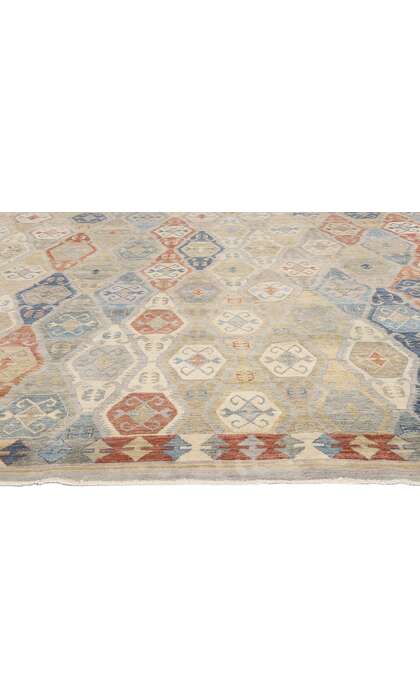 10 x 13 Vintage-Inspired Tribal Oushak Rug 30627