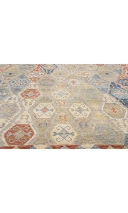 10 x 13 Vintage-Inspired Tribal Oushak Rug 30627