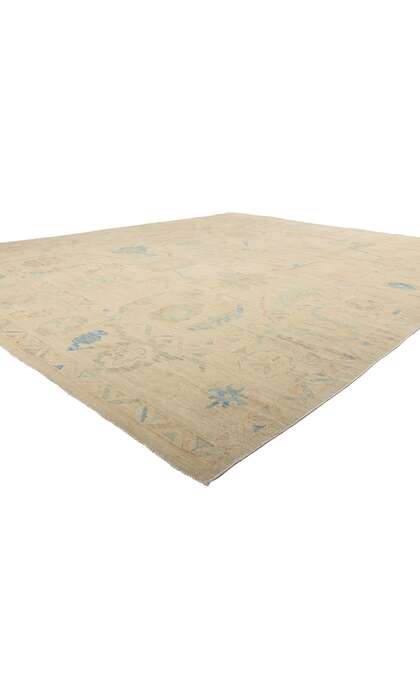 12 x 15 Vintage-Inspired Modern Pastel Oushak Rug 80934