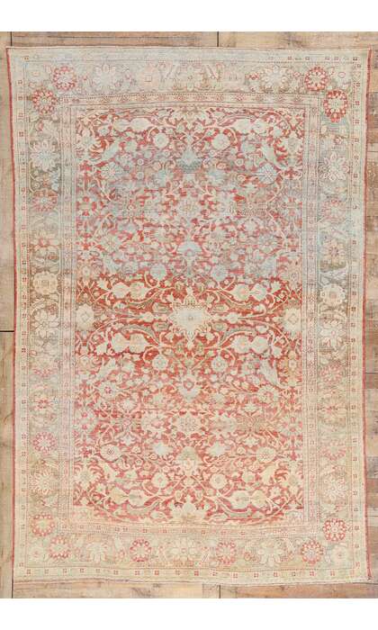 7 x 10 Distressed Antique Persian Mahal Rug 52616