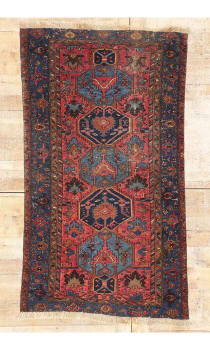 3 x 6 Distressed Antique Persian Malayer Rug 79171