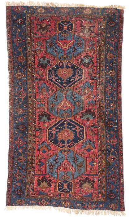 3 x 6 Distressed Antique Persian Malayer Rug 79171
