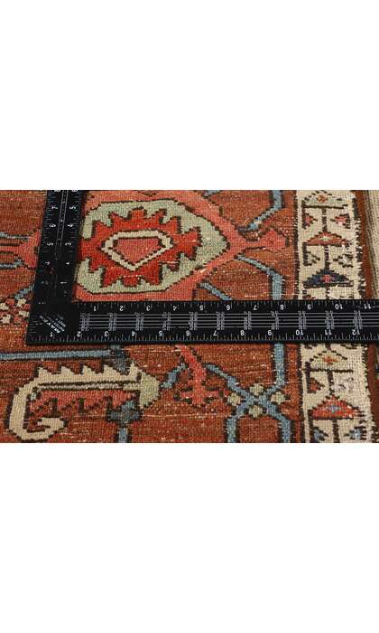 10 x 13 Late 19th Century Distressed Antique Persian Serapi Rug 74951