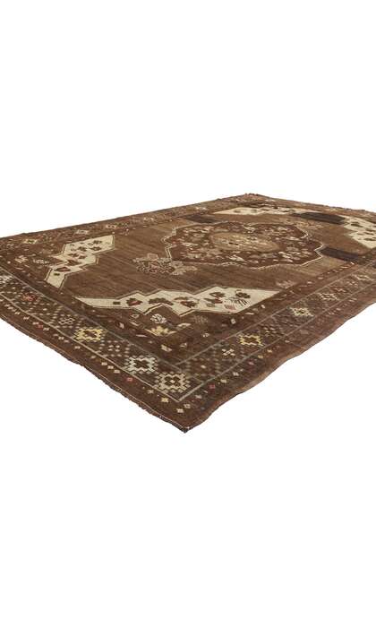 7 x 11 Vintage Earth-Tone Turkish Kars Rug 50748