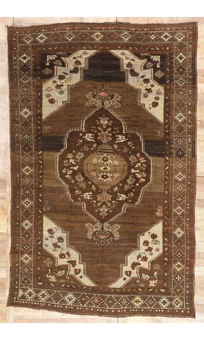 7 x 11 Vintage Earth-Tone Turkish Kars Rug 50748