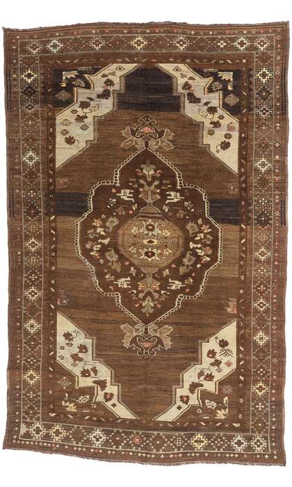 7 x 11 Vintage Earth-Tone Turkish Kars Rug 50748