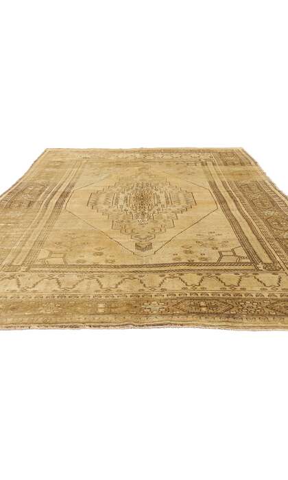 7 x 11 Vintage Earth-Tone Turkish Oushak Rug 50503