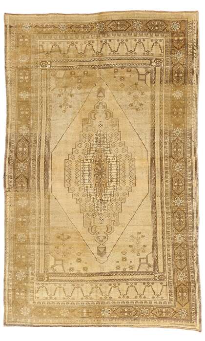 7 x 11 Vintage Earth-Tone Turkish Oushak Rug 50503