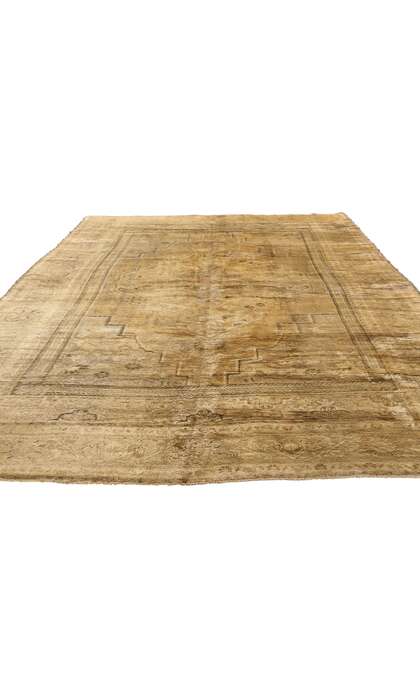 7 x 11 Vintage Earth-Tone Turkish Oushak Rug 74093