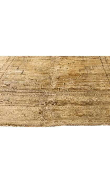 7 x 11 Vintage Earth-Tone Turkish Oushak Rug 74093