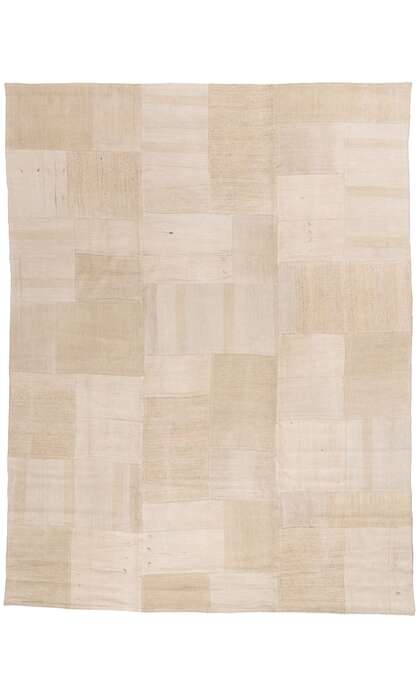 9 x 12 Vintage Neutral Turkish Patchwork Kilim Rug 53527