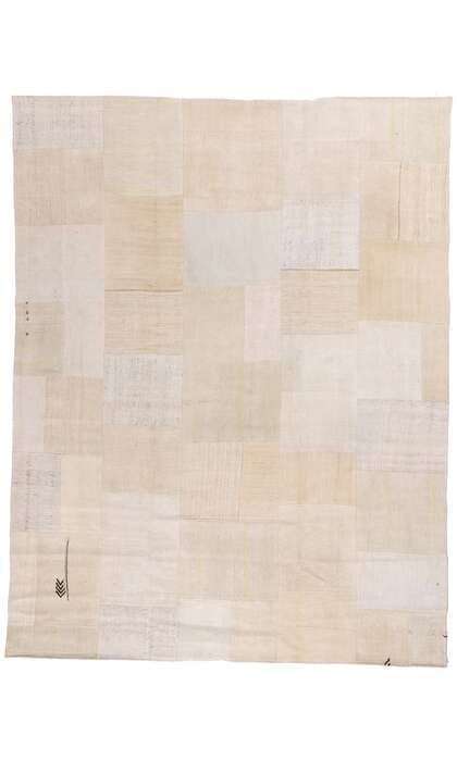 9 x 12 Vintage Neutral Earth-Tone Turkish Patchwork Kilim Rug 53528