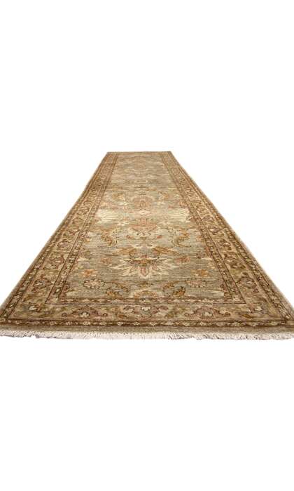 3 x 11 Vintage Earth-Tone Indian Sultanabad Rug 76919
