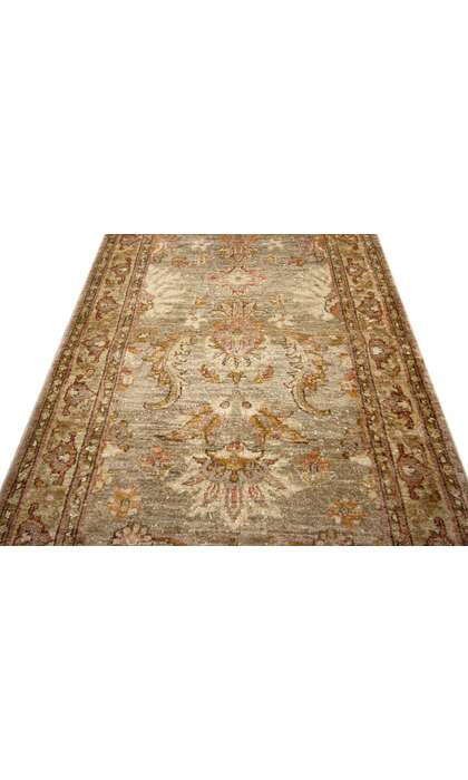 3 x 11 Vintage Earth-Tone Indian Sultanabad Rug 76919