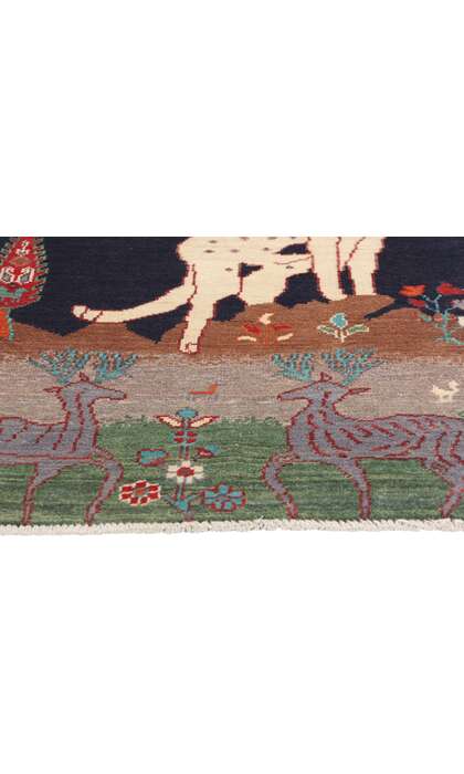 2 x 3 Vintage Pakistani Kazak Pictorial Rug 79176