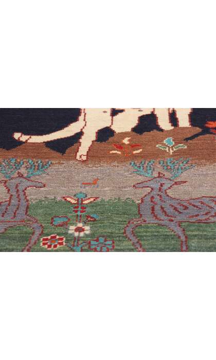 2 x 3 Vintage Pakistani Kazak Pictorial Rug 79176