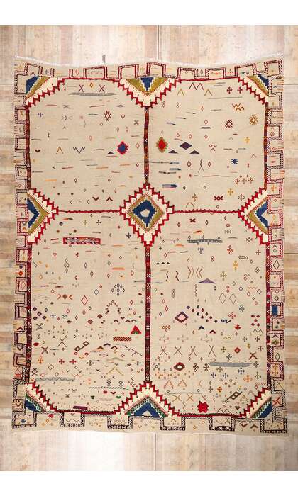 13 x 18 Vintage Glaoui Moroccan High-Low Rug 20923