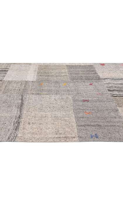 11 x 14 Vintage Gray Turkish Patchwork Kilim Rug 53167
