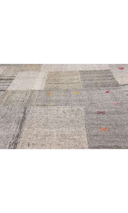 11 x 14 Vintage Gray Turkish Patchwork Kilim Rug 53167