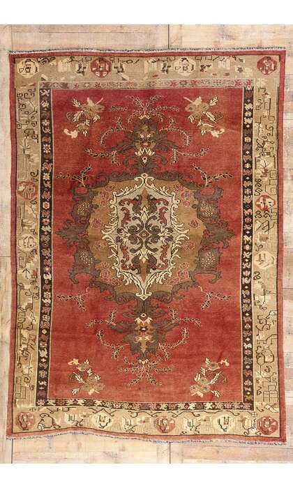7 x 10 Vintage Red Turkish Oushak Rug 50500