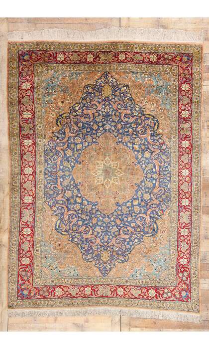 7 x 10 Vintage Turkish Silk Hereke Rug 79159