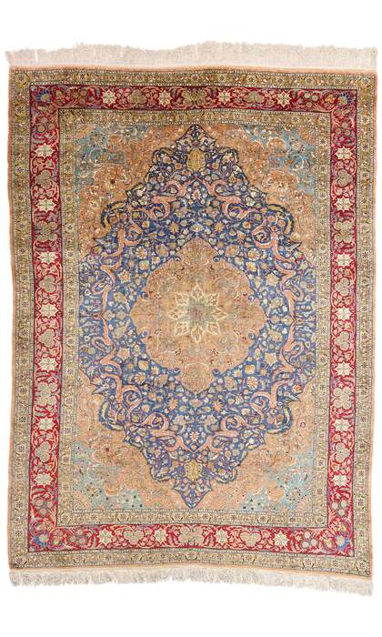 7 x 10 Vintage Turkish Silk Hereke Rug 79159