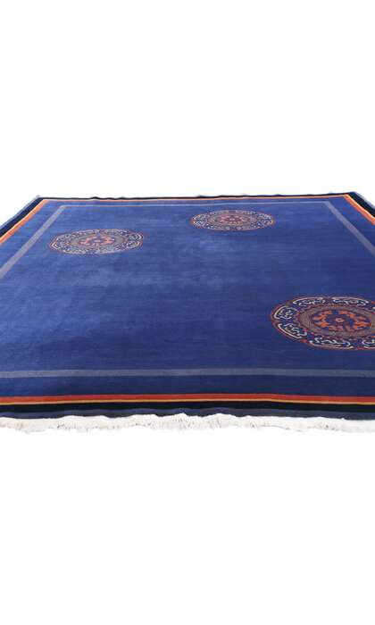 8 x 10 Antique Blue Chinese Art Deco Rug 79168