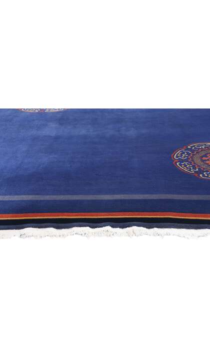 8 x 10 Antique Blue Chinese Art Deco Rug 79168