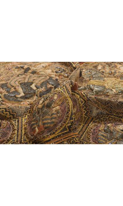 4 x 5 Antique Embroidered Burmese Kalaga Tapestry 79202