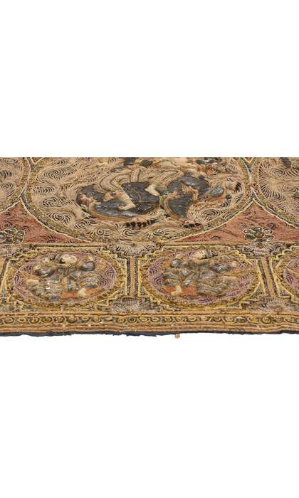 4 x 5 Antique Embroidered Burmese Kalaga Tapestry 79202