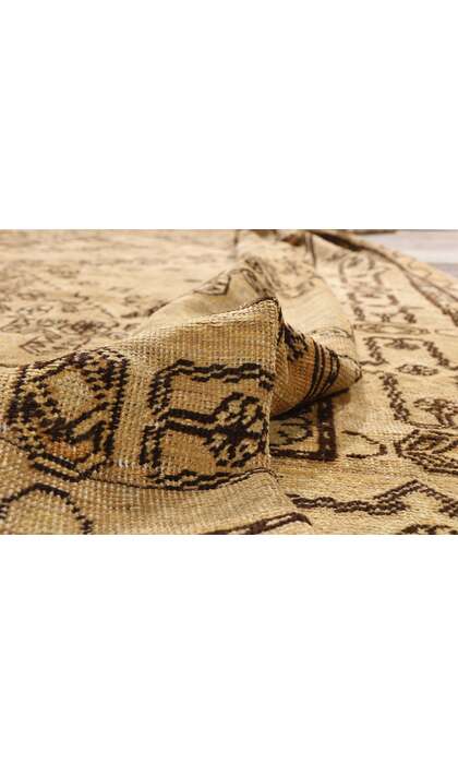 7 x 13 Antique Earth-Tone Turkestan Khotan Rug 73807