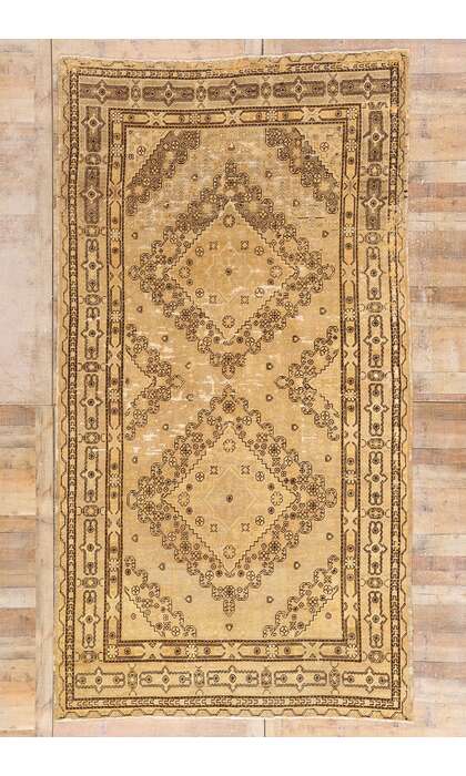 7 x 13 Antique Earth-Tone Turkestan Khotan Rug 73807
