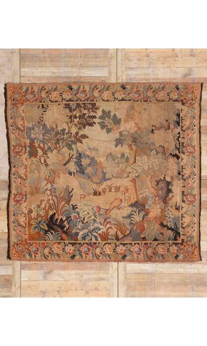 7 x 8 Late 19th Century Antique French Aubusson Tapestry 79194