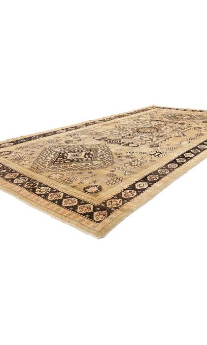 7 x 13 Antique Earth-Tone Turkestan Khotan Rug 73806