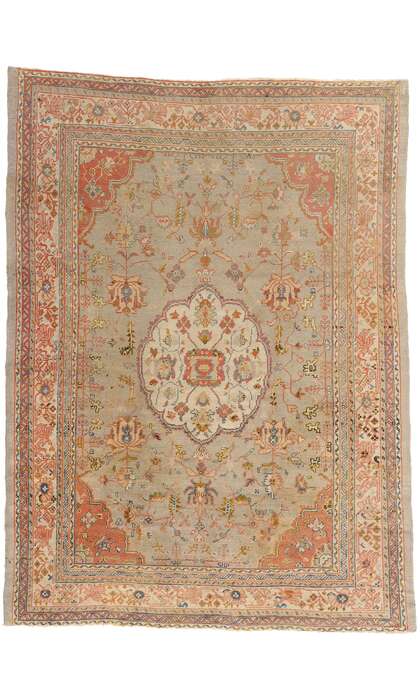 8 x 11 Antique Turkish Oushak Rug 72327