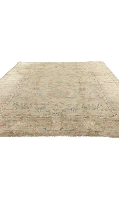 7 x 10 Antique Pastel Turkish Oushak Rug 72193