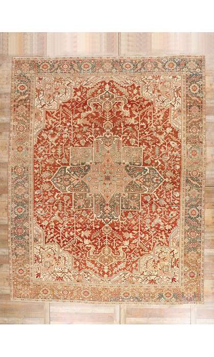 11 x 14 Antique Persian Heriz Rug 53172