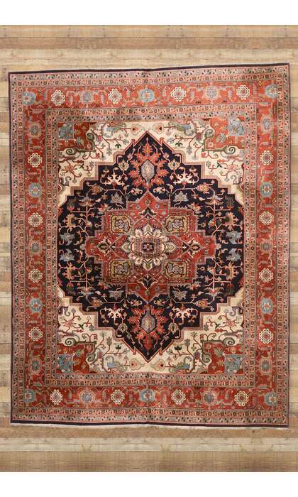 12 x 15 Antique Persian Heriz Rug 74402