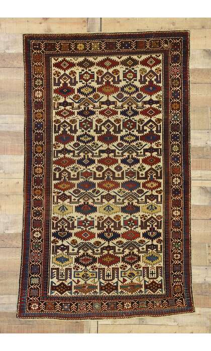 4 x 7 Antique Caucasian Shirvan Rug 76782